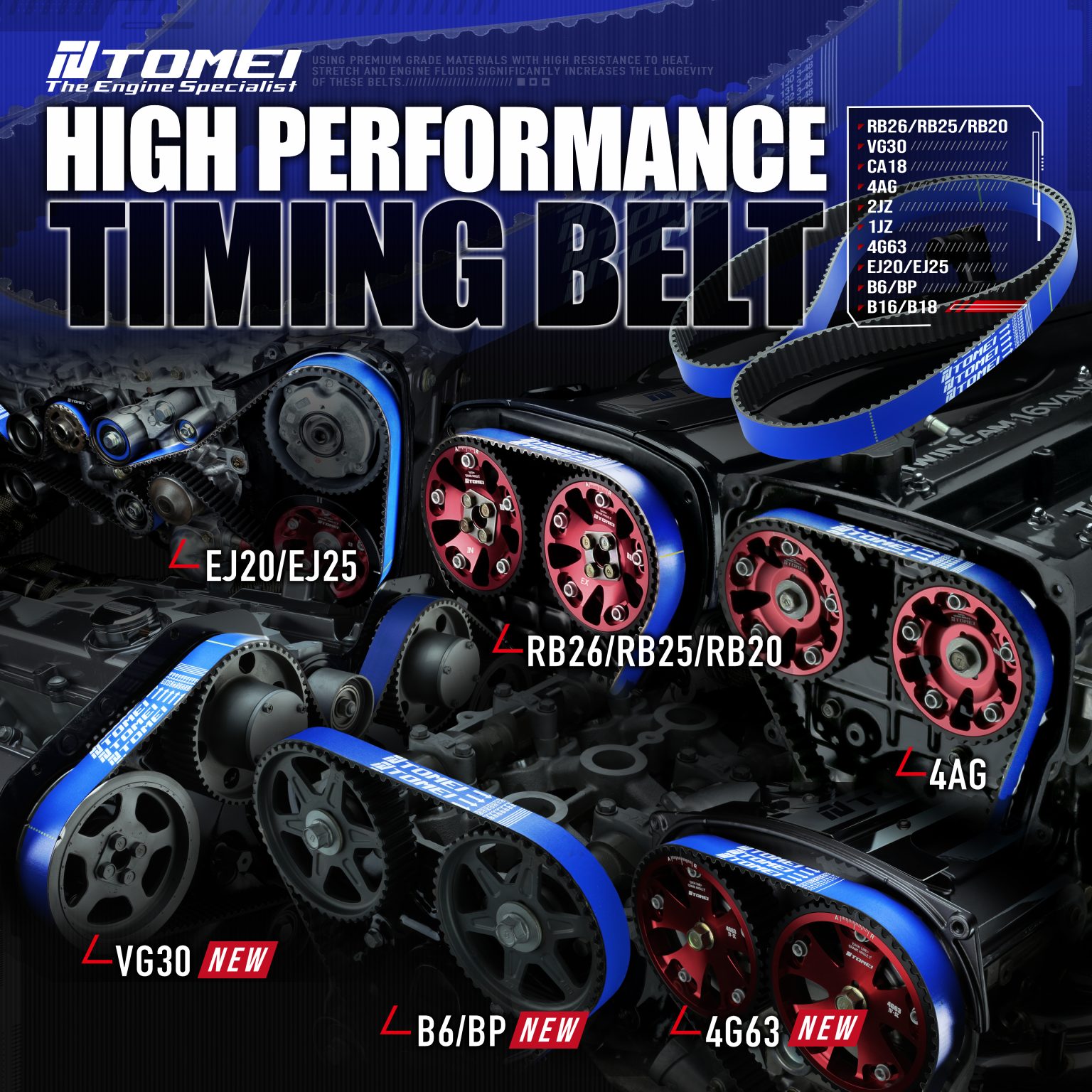 HIGH PERFORMANCE TIMING BELTS VG30, 4G63, and B6/BP Now Available